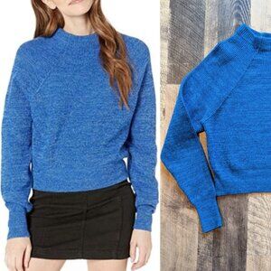 Free People Too Good Sweater XS Knit Blue Cotton Nylon